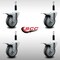 Service Caster 4'' SS Thermoplastic Rubber Swivel 7/8'' Expanding Stem Caster Set Total Lock Brake, 4PK SCC-SSEXTTL20S414-TPRB-78-4 - alternate 3